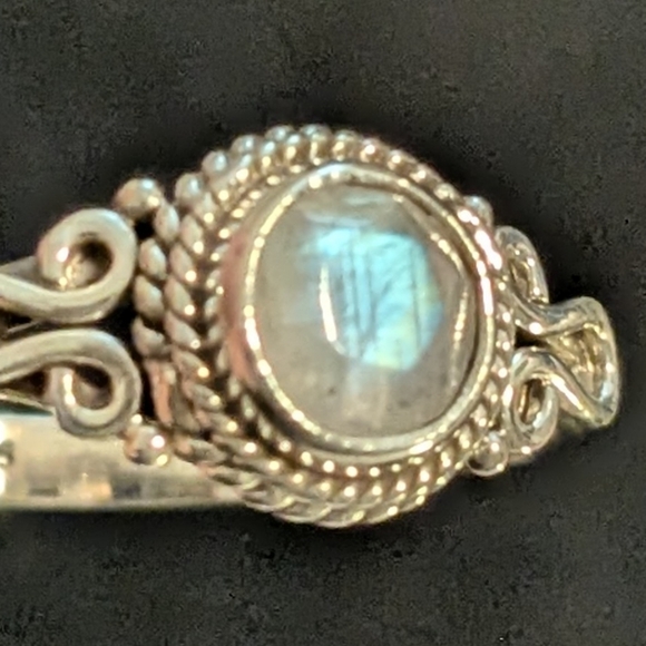 🆕 Artisan Rainbow Moonstone Ring Solid Sterling Silver Ring Size 11 - Picture 9 of 13